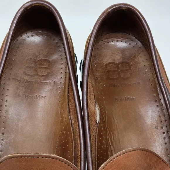 Allen Edmonds Boulder Leather Driving Shoes Moc Loafer Mens Brown Size US 12 B