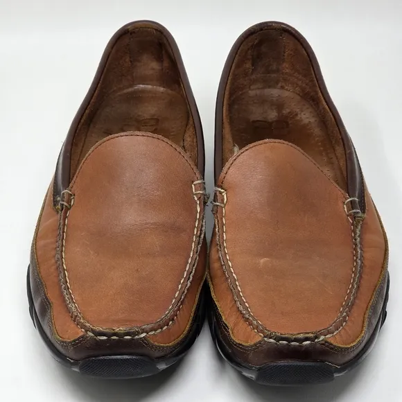 Allen Edmonds Boulder Leather Driving Shoes Moc Loafer Mens Brown Size US 12 B