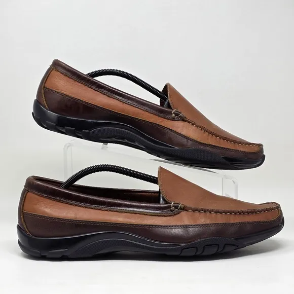 Allen Edmonds Boulder Leather Driving Shoes Moc Loafer Mens Brown Size US 12 B
