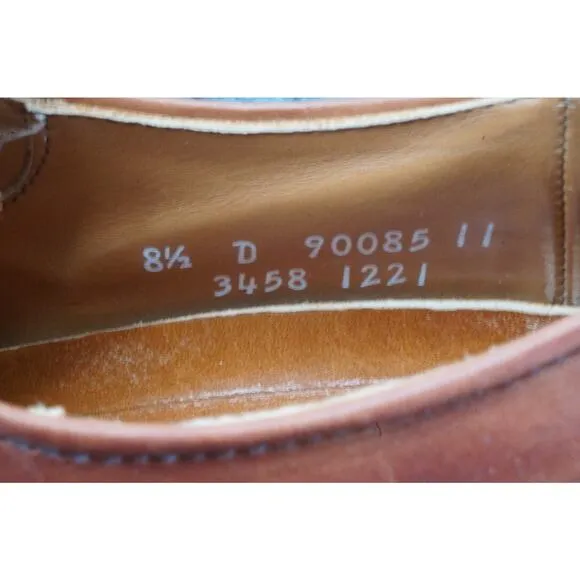 Allen Edmonds Chili Brown 8.5 D Benton Captoe Oxford Shoes Vibram Soles EUC