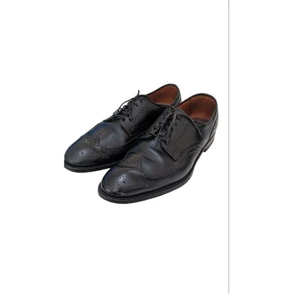 Allen Edmonds Madison Park Black Leather Wingtip Blucher Size 9.5D
