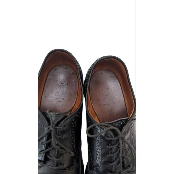 Allen Edmonds Madison Park Black Leather Wingtip Blucher Size 9.5D