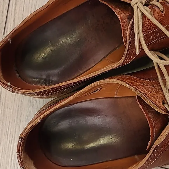 ALLEN EDMONDS McTavish Tan Brown Oxford Long Wing Tip Sz 10.5 D Mens Dress Shoes