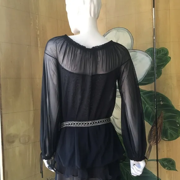 Amelia Toro Black 2 piece Net top and skirt NWT