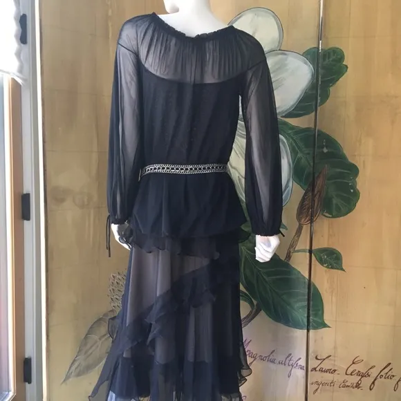 Amelia Toro Black 2 piece Net top and skirt NWT