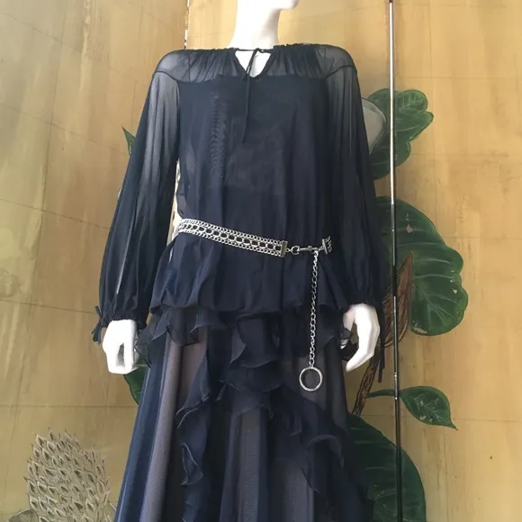 Amelia Toro Black 2 piece Net top and skirt NWT