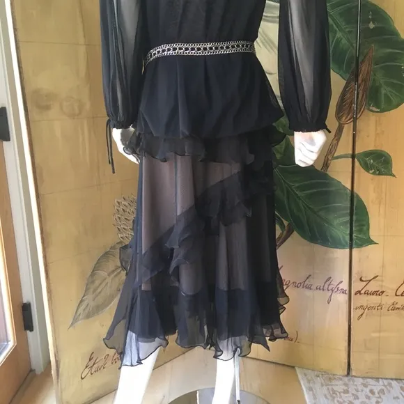 Amelia Toro Black 2 piece Net top and skirt NWT