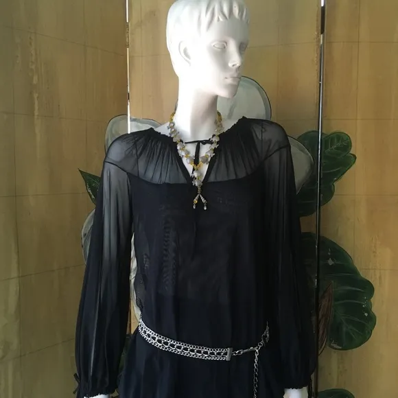Amelia Toro Black 2 piece Net top and skirt NWT