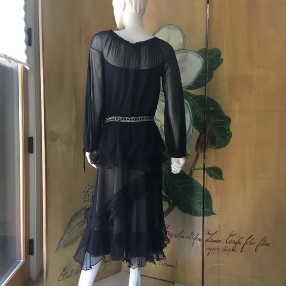 Amelia Toro Black 2 piece Net top and skirt NWT