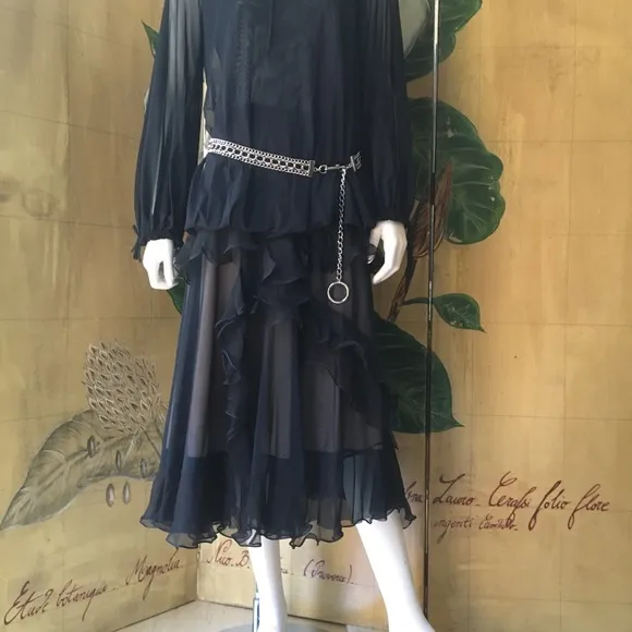 Amelia Toro Black 2 piece Net top and skirt NWT