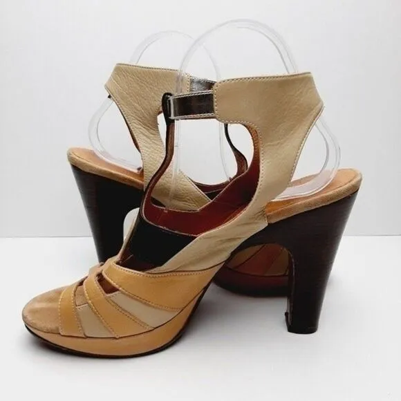 Anthropologie CHIE MIHARA Strappy Sandals Pumps Sz US 9 EUR 39