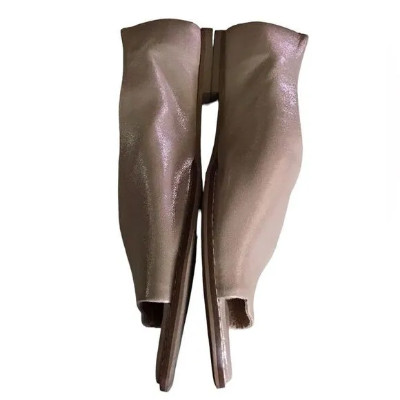 Anthropologie Gold Metallic Leather Souvenir Flat D’Orsay Size 10