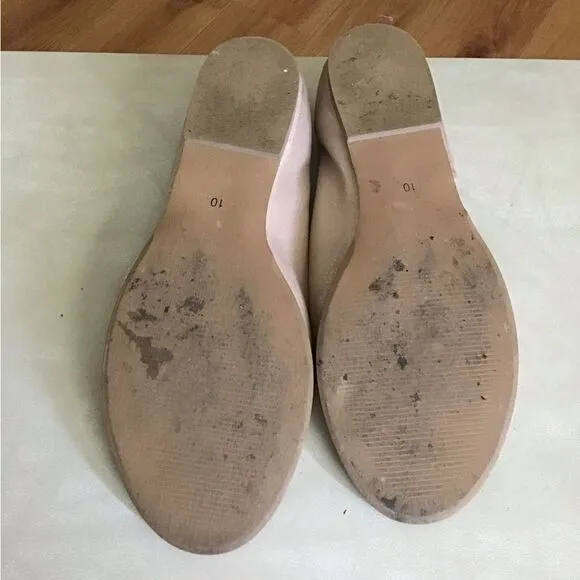 Anthropologie Gold Metallic Leather Souvenir Flat D’Orsay Size 10