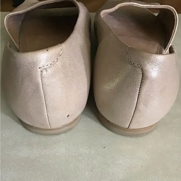 Anthropologie Gold Metallic Leather Souvenir Flat D’Orsay Size 10
