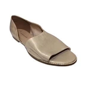Anthropologie Gold Metallic Leather Souvenir Flat D’Orsay Size 10
