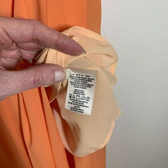 Anthropologie: Maeve, Medium creamsicle maxi skirt zocalo baletcore pleated slit