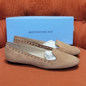Antonio Melani Tan Studded Women's Flat Shoes Size 8.5m