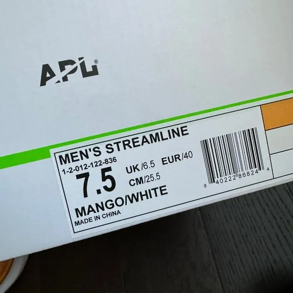APL Streamline Sneakers Mango / White - Women's 9 / Men's 7.5