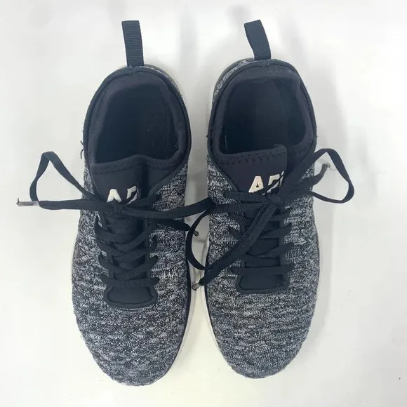 APL TechLoom Phantom Sneakers Shoes Lace-Up Melange Knit Black Gray Size US 8