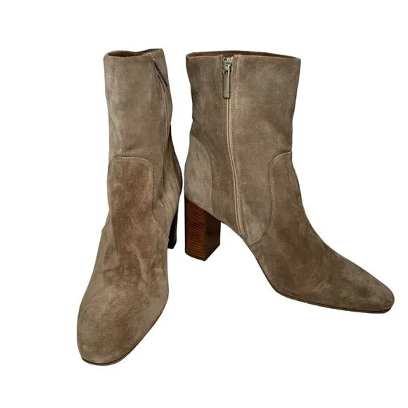 Aquatalia Luissa Bootie Boot Suede Leather Shell Beige Size 10 Womens NEW