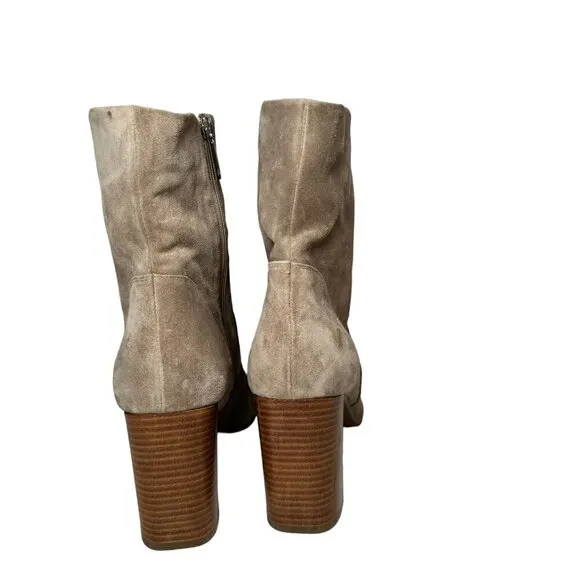 Aquatalia Luissa Bootie Boot Suede Leather Shell Beige Size 10 Womens NEW