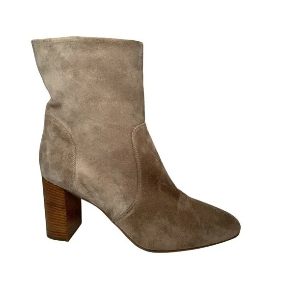 Aquatalia Luissa Bootie Boot Suede Leather Shell Beige Size 10 Womens NEW