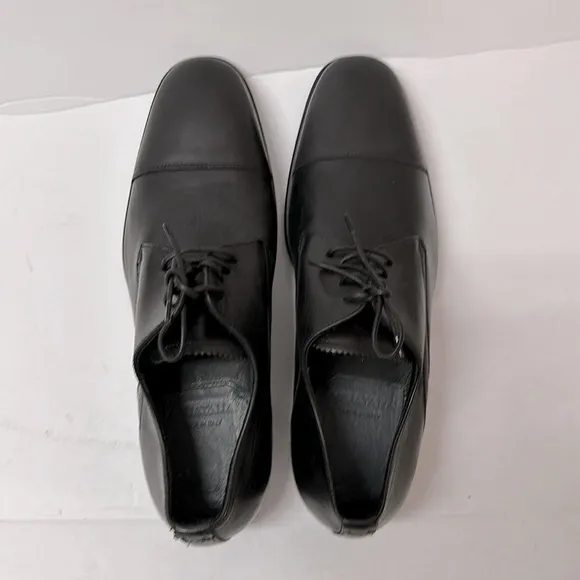 Aquatalia Men’s ABE Black‎ Leather Lace Up dress shoes size 10 made in Italy