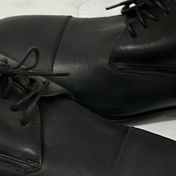 Aquatalia Men’s ABE Black‎ Leather Lace Up dress shoes size 10 made in Italy