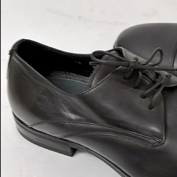 Aquatalia Men’s ABE Black‎ Leather Lace Up dress shoes size 10 made in Italy