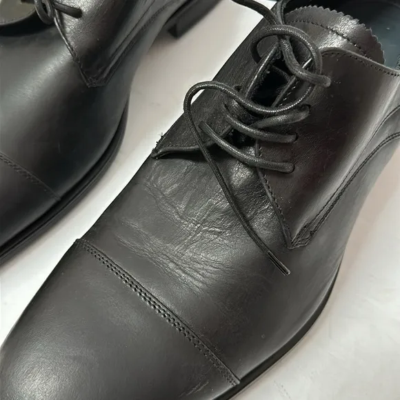 Aquatalia Men’s ABE Black‎ Leather Lace Up dress shoes size 10 made in Italy