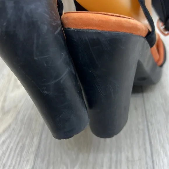 Arche Coral Orange Heeled Slingback Sandal