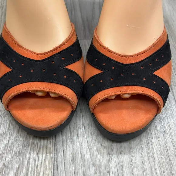 Arche Coral Orange Heeled Slingback Sandal