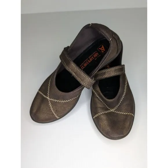 Arcopedico L18 Vegan Suede Mary Jane Shoes - Bronze US Size 7.5 EU 38 Portugal
