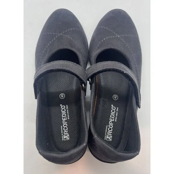 Arcopedico Womens L18 Mary Jane Shoes Flats Antracite Gray 4271-9K Lightweight 9
