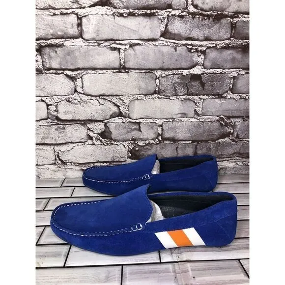 Aretina Shoes Blue Suede Leather Slip On Driving Loafers Men’s Sz 27.5 Mex/9M US