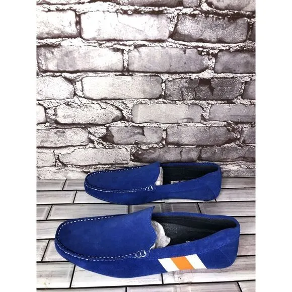 Aretina Shoes Blue Suede Leather Slip On Driving Loafers Men’s Sz 27.5 Mex/9M US