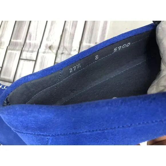 Aretina Shoes Blue Suede Leather Slip On Driving Loafers Men’s Sz 27.5 Mex/9M US