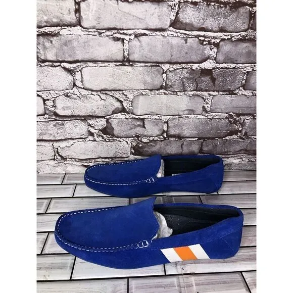 Aretina Shoes Blue Suede Leather Slip On Driving Loafers Men’s Sz 27.5 Mex/9M US