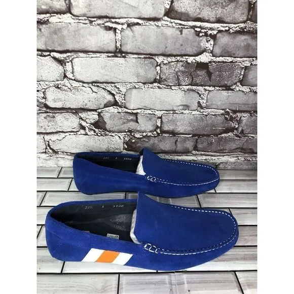 Aretina Shoes Blue Suede Leather Slip On Driving Loafers Men’s Sz 27.5 Mex/9M US