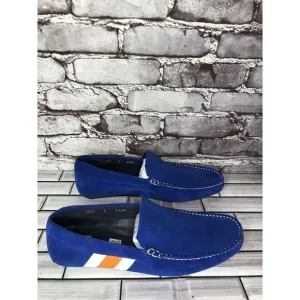 Aretina Shoes Blue Suede Leather Slip On Driving Loafers Men’s Sz 27.5 Mex/9M US