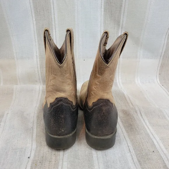 Ariat Leather Cowboy Boots Tan Brown Wiggle Room Size 2 Square Toe