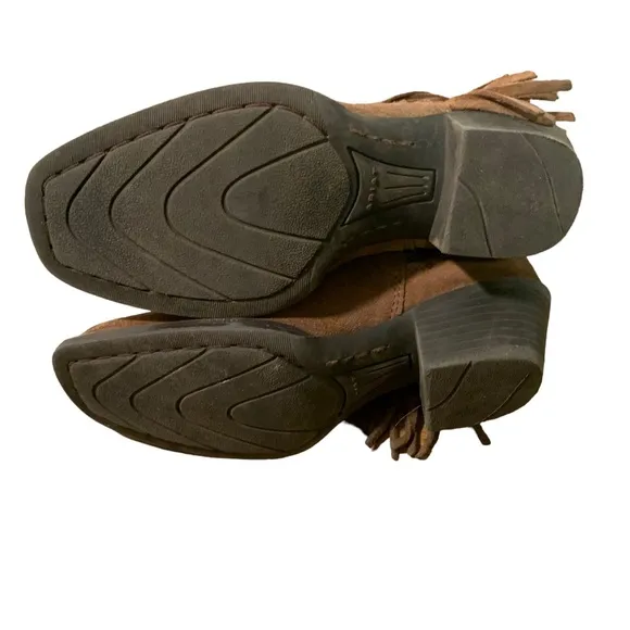 Ariat Leyton Western Boot brown suede leather kid’s size 11 boho shoes