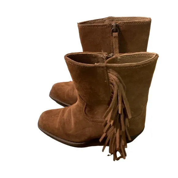 Ariat Leyton Western Boot brown suede leather kid’s size 11 boho shoes