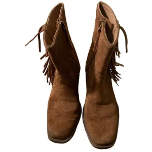 Ariat Leyton Western Boot brown suede leather kid’s size 11 boho shoes