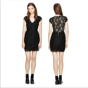 Aritzia Babaton Tobias black lace dress