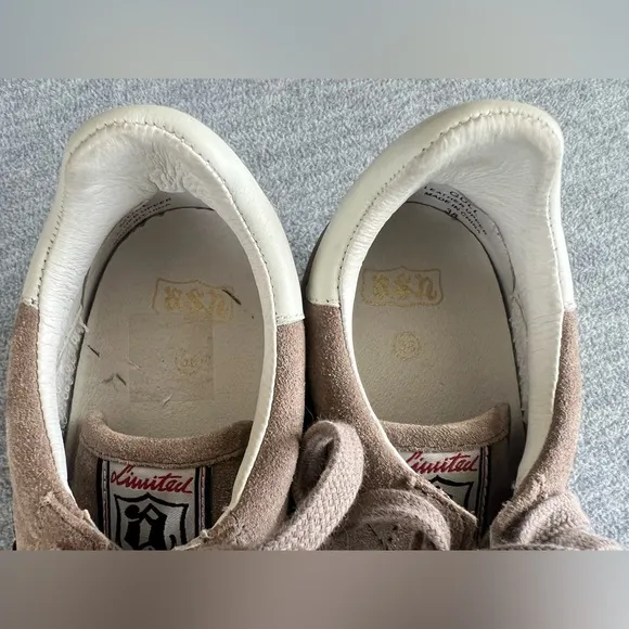Ash Gull Embroidered Floral Tan Sneakers Women 7.5/8 Size 38 Leather Upper Laces