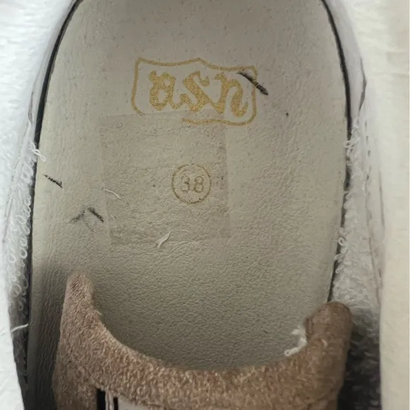 Ash Gull Embroidered Floral Tan Sneakers Women 7.5/8 Size 38 Leather Upper Laces