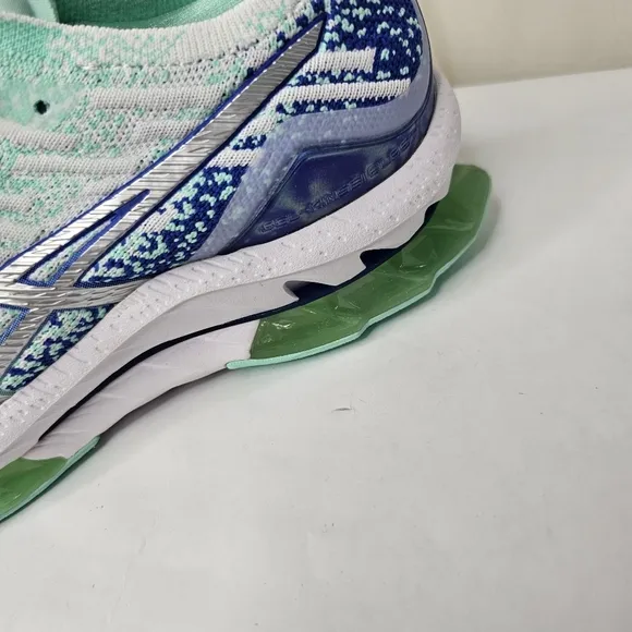 Asica Gel-Kinsei Blast Athletic Sneaker White/Pure Silver/Mint Green Size 8.5