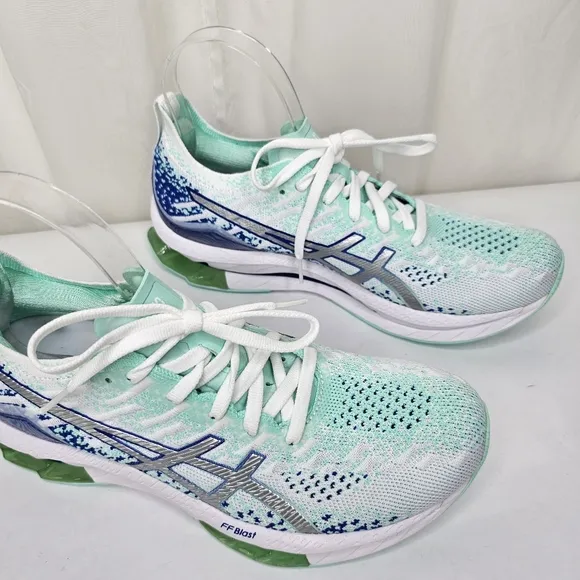 Asica Gel-Kinsei Blast Athletic Sneaker White/Pure Silver/Mint Green Size 8.5