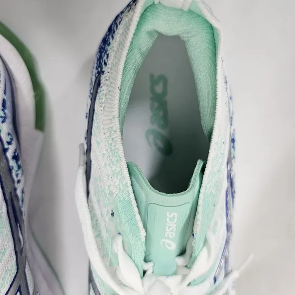Asica Gel-Kinsei Blast Athletic Sneaker White/Pure Silver/Mint Green Size 8.5